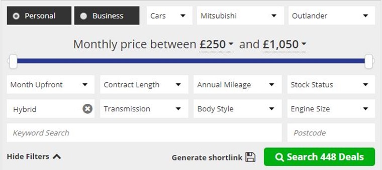 Click here for Mitsubishi Outlander PHEV lease deals