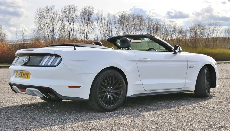 First Uk Drive Review Ford Mustang 5 0 Gt Convertible Rhd Leasing Ford Mustang 5 0 V8 Cabriolet 2016 Rear Static