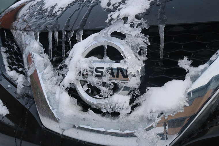 Frozen Nissan badge