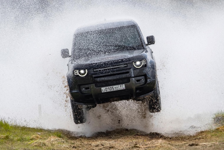 Land Rover Defender in action