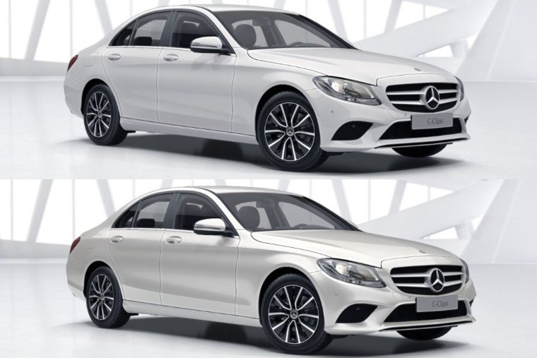 Mercedes C-Class white (polar standard above, diamond below)