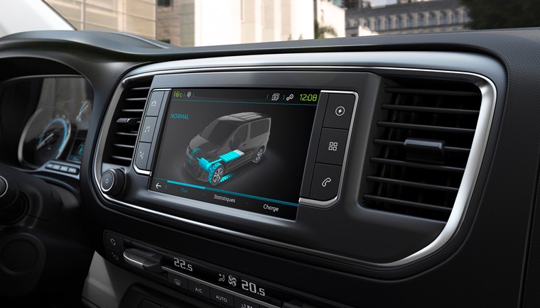 Peugeot e-Expert 2020 mid-range infotainment system