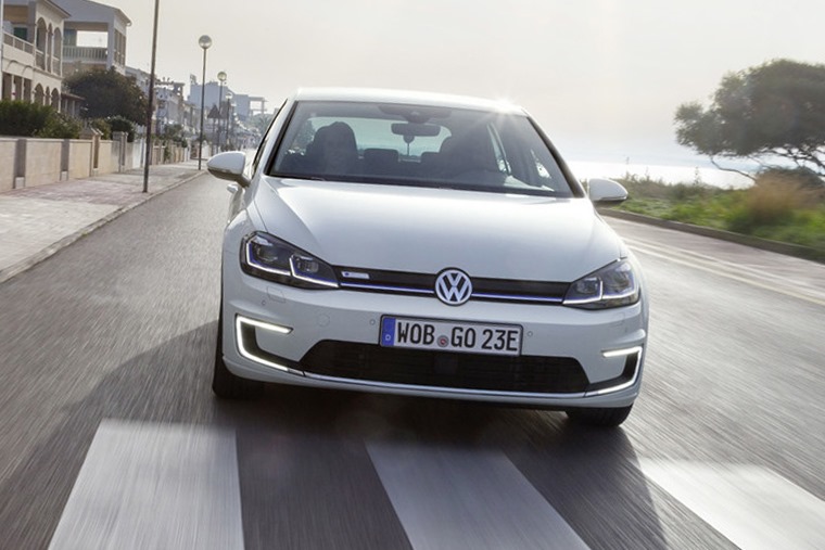 Volkswagen e-Golf driving front view